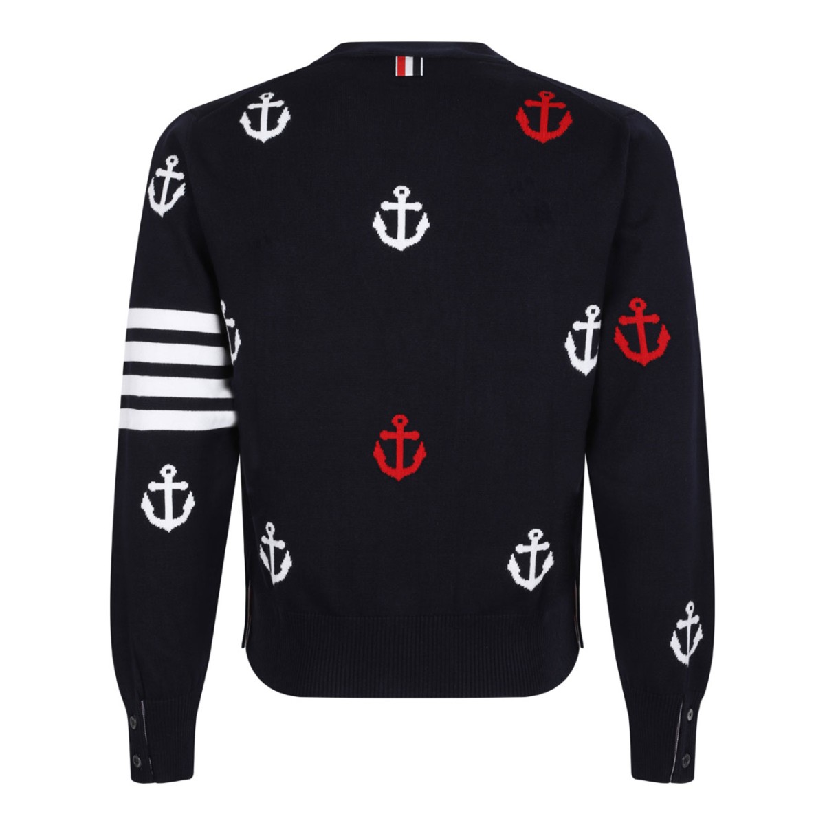 Navy Blue 4-Bar Anchor Cardigan