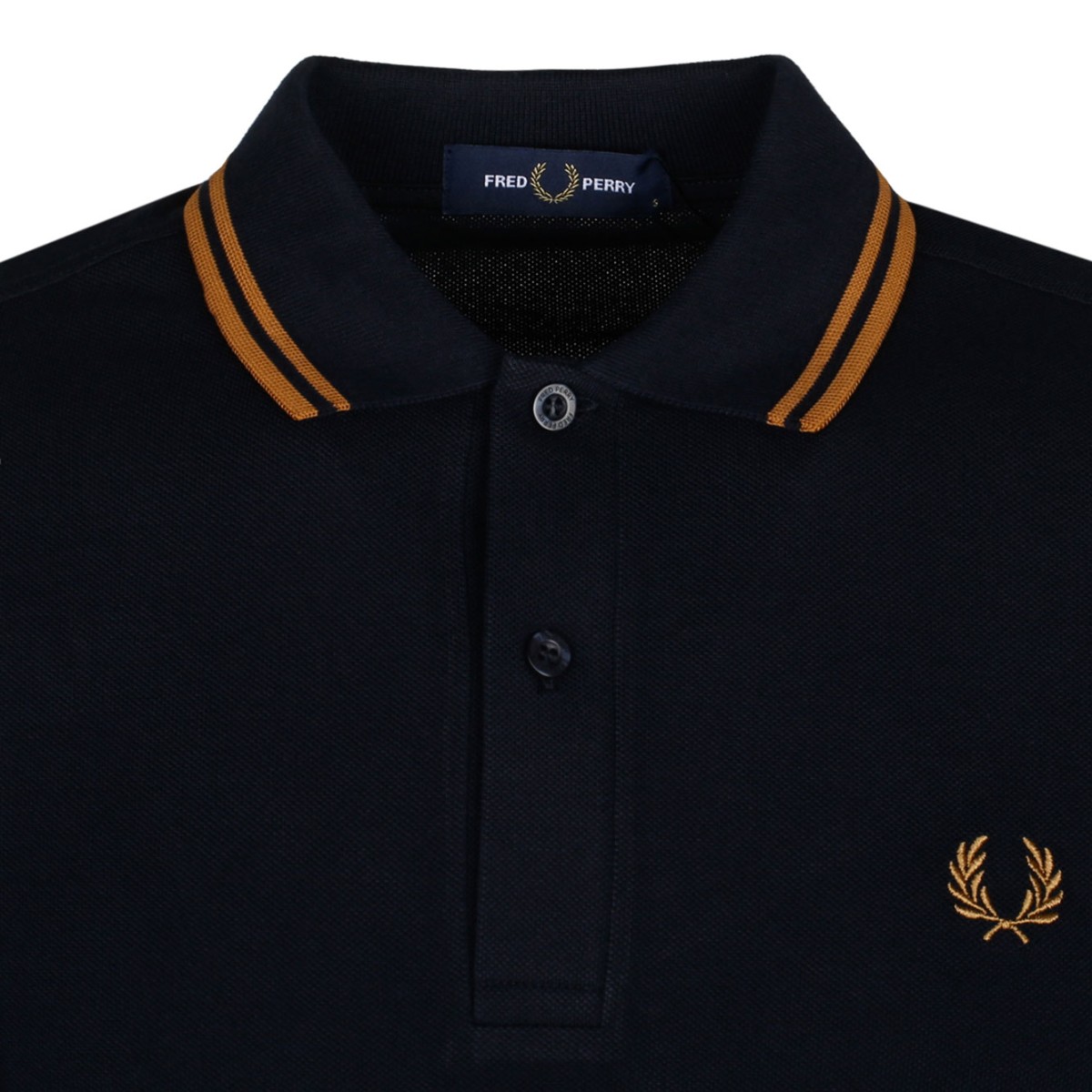 Navy Blue and Brown Polo Shirt
