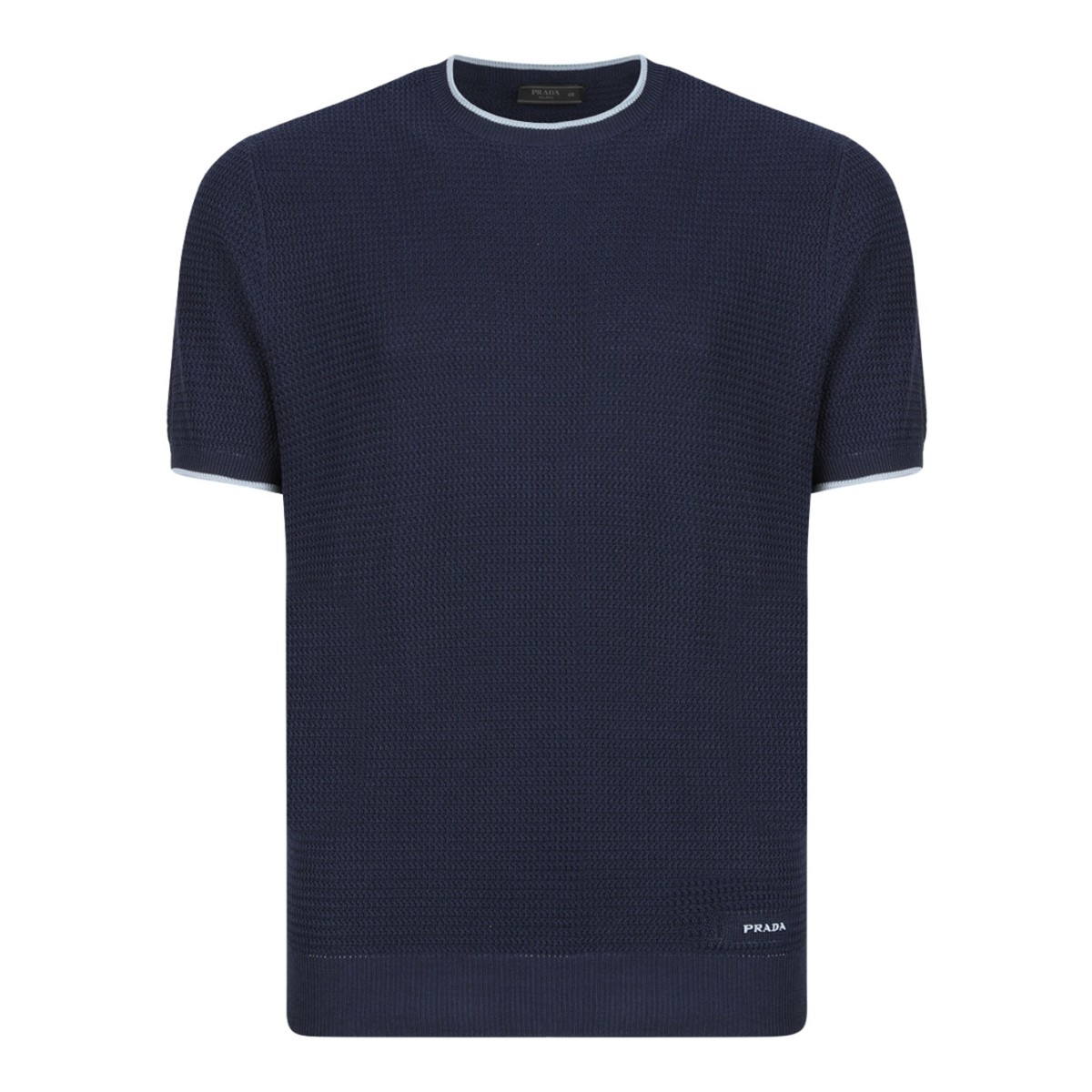 Navy Blue Logo Embroidered T-Shirt
