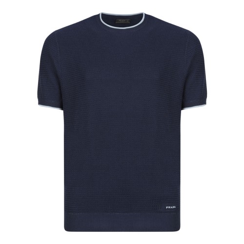 Navy Blue Logo Embroidered T-Shirt