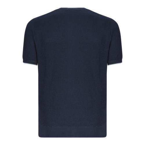Navy Blue Logo Embroidered T-Shirt 2