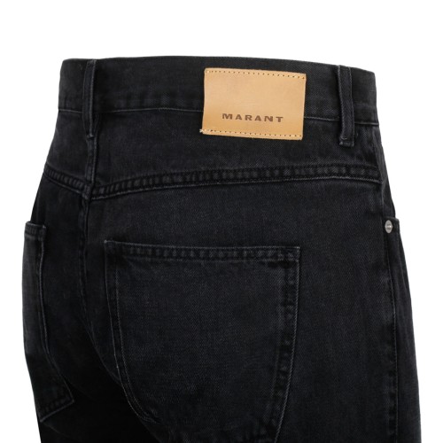 Faded Black Cotton Washed Jeans