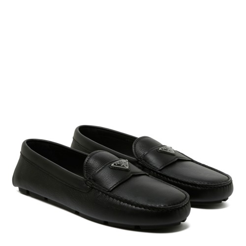 Black Triangle Logo Loafers