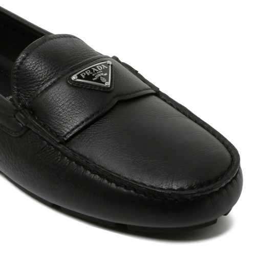 Black Triangle Logo Loafers