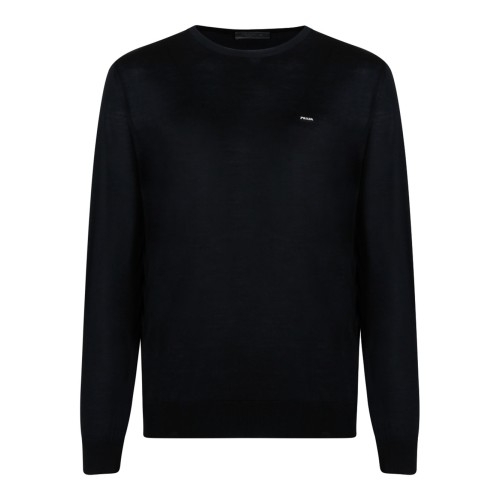 Black Worsted Wool Sweater