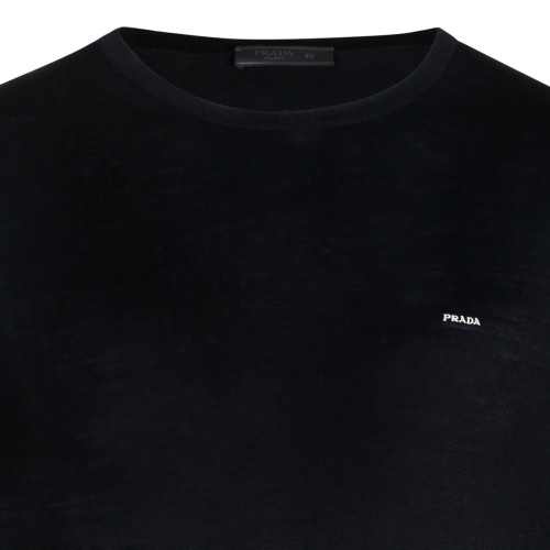 Black Worsted Wool Sweater