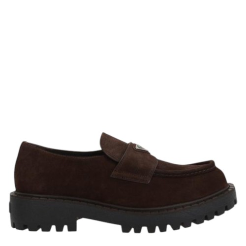 Ebony Suede Moccasin With Logo