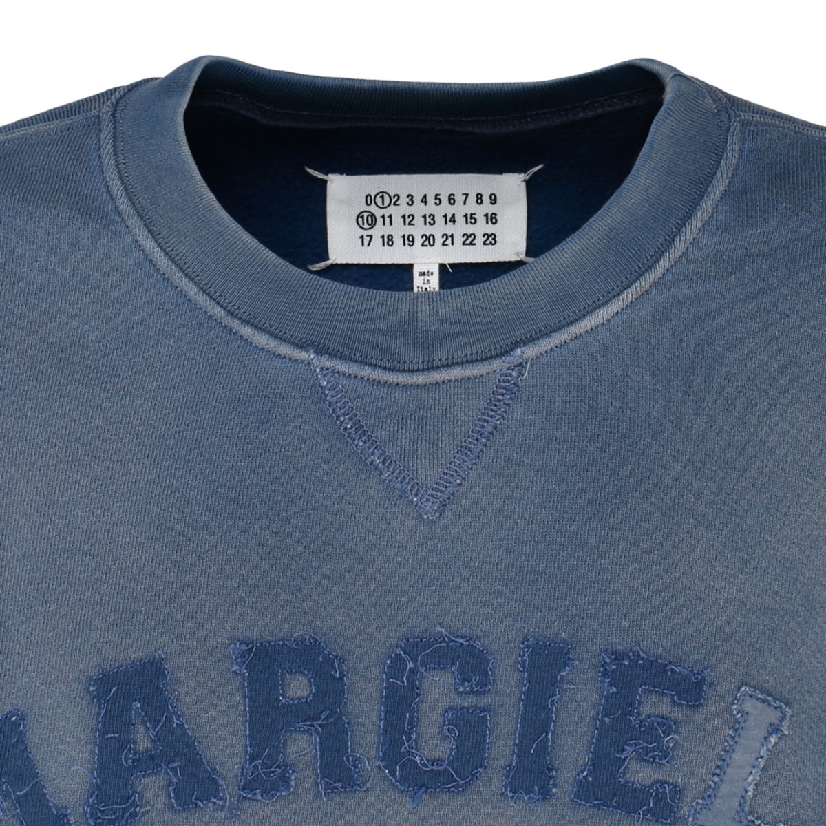 Indigo Blue Cotton Logo Patch Cropped Sweatshirt