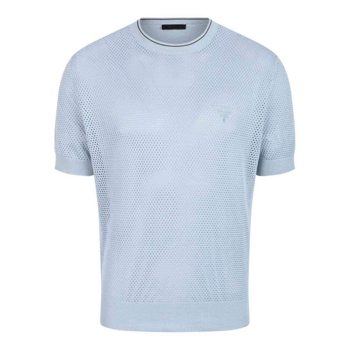 Light Blue Perforated Design T-Shirt