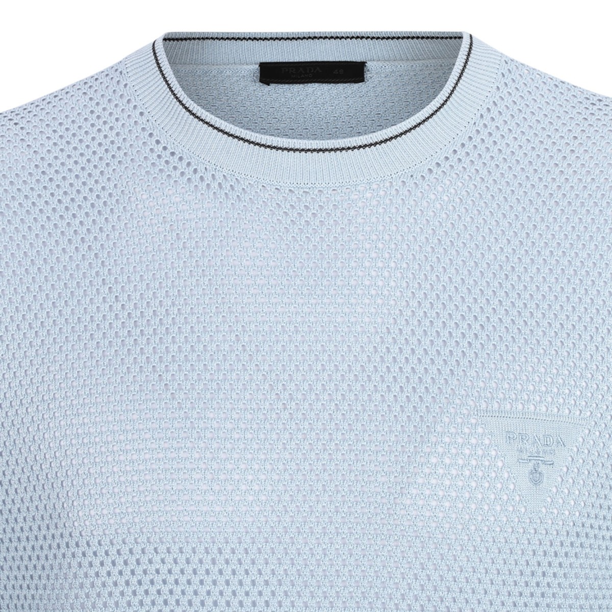 Light Blue Perforated Design T-Shirt