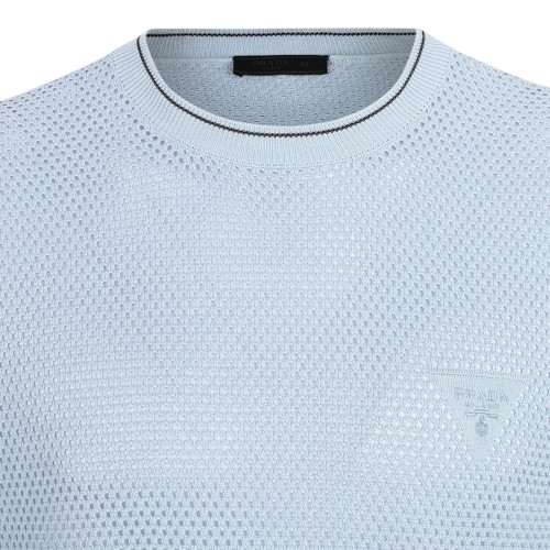 Light Blue Perforated Design T-Shirt