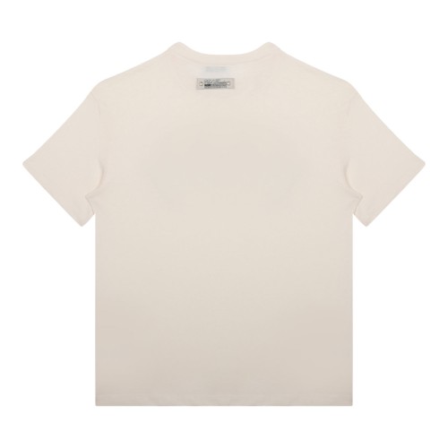 Cream White Logo Print T-Shirt