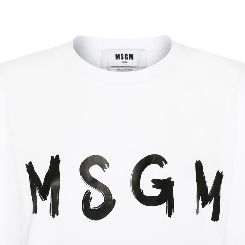 White Logo Print T-Shirt Dress