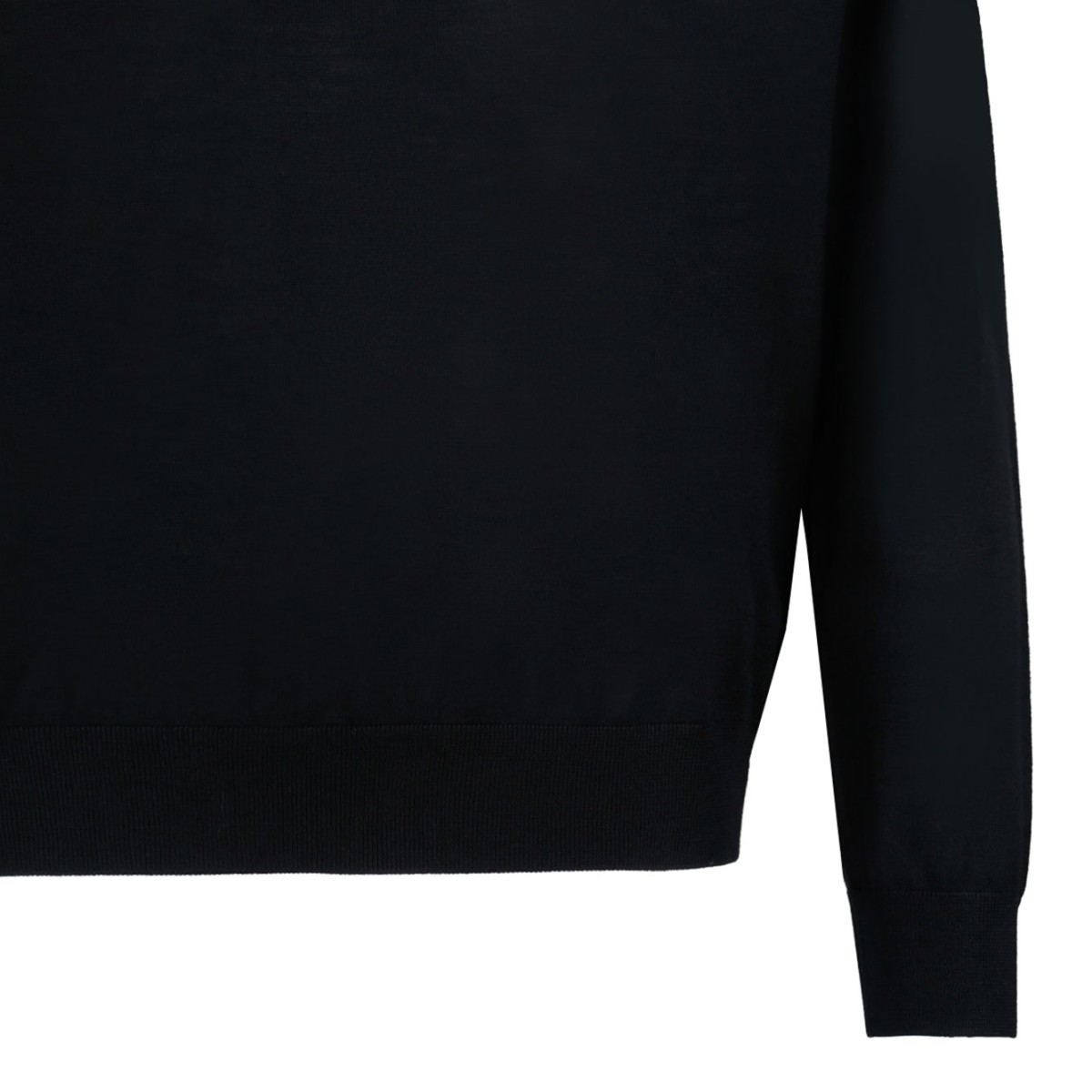 Black Worsted Wool Sweater