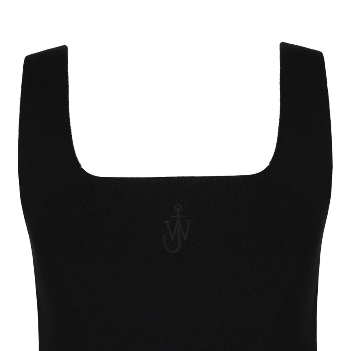 Black Anchor-Embroidered Tank Top