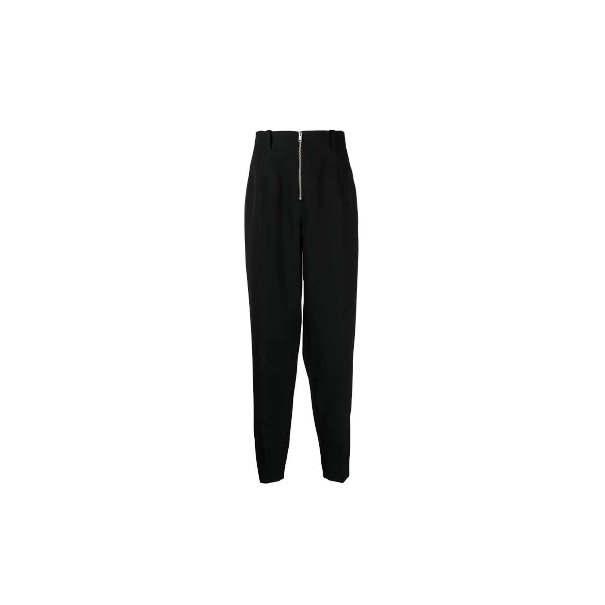 Black Wool Tapered Trousers