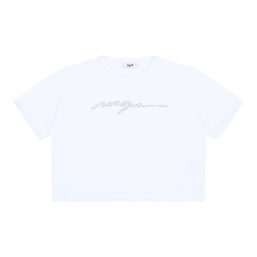 White Logo Embellished T-Shirt