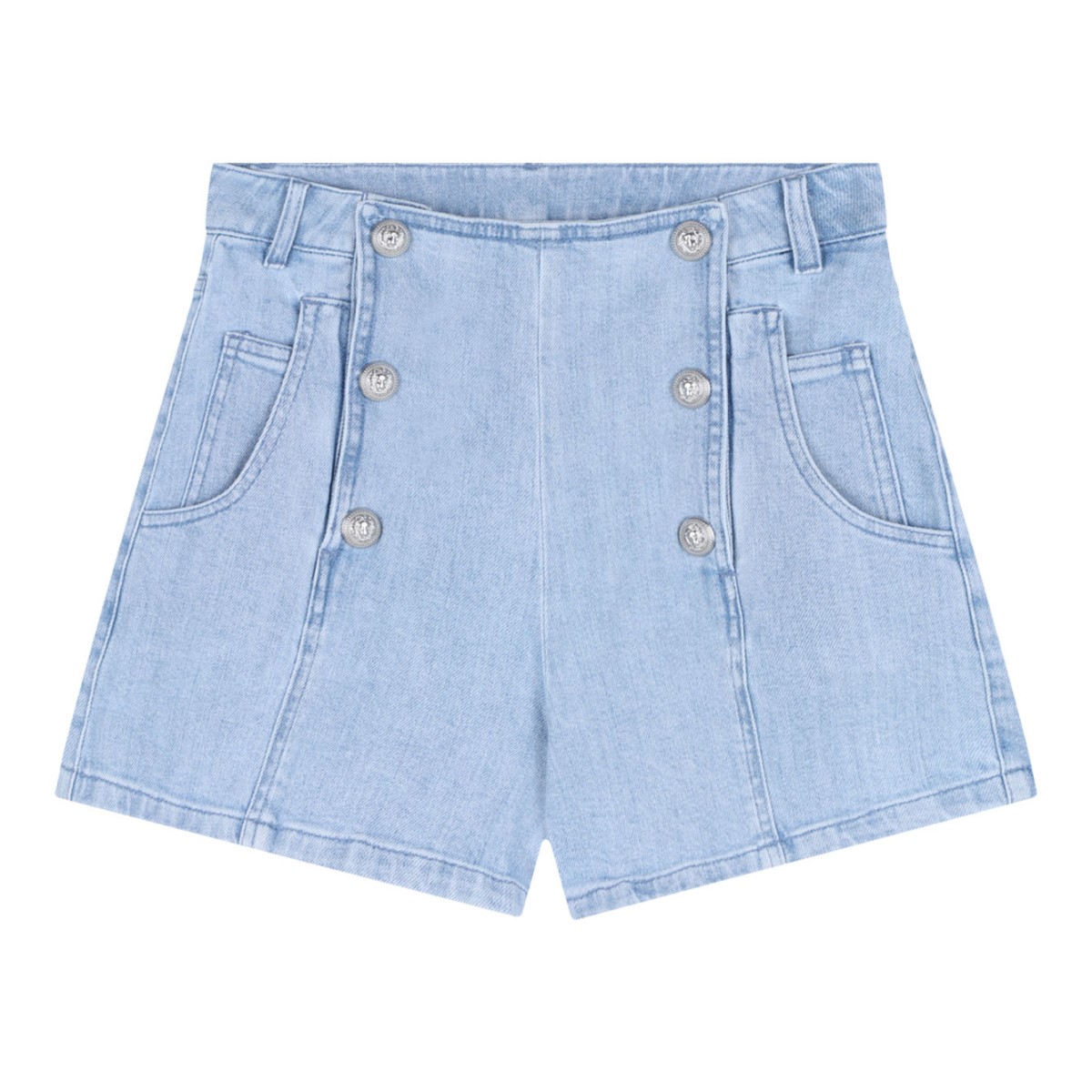 Cyan Blue Buttoned Shorts
