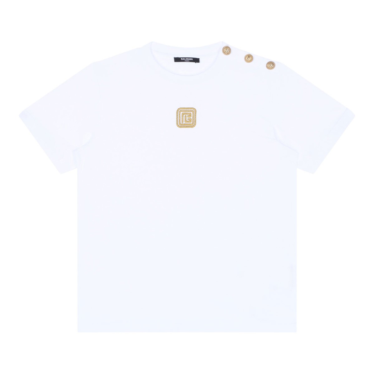 White Logo Embroidered T-Shirt