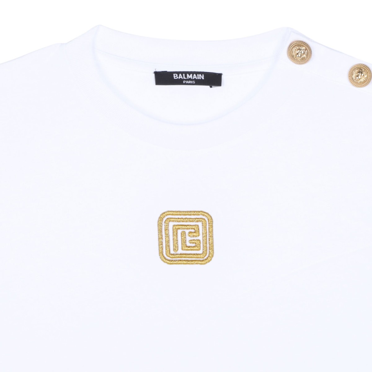 White Logo Embroidered T-Shirt