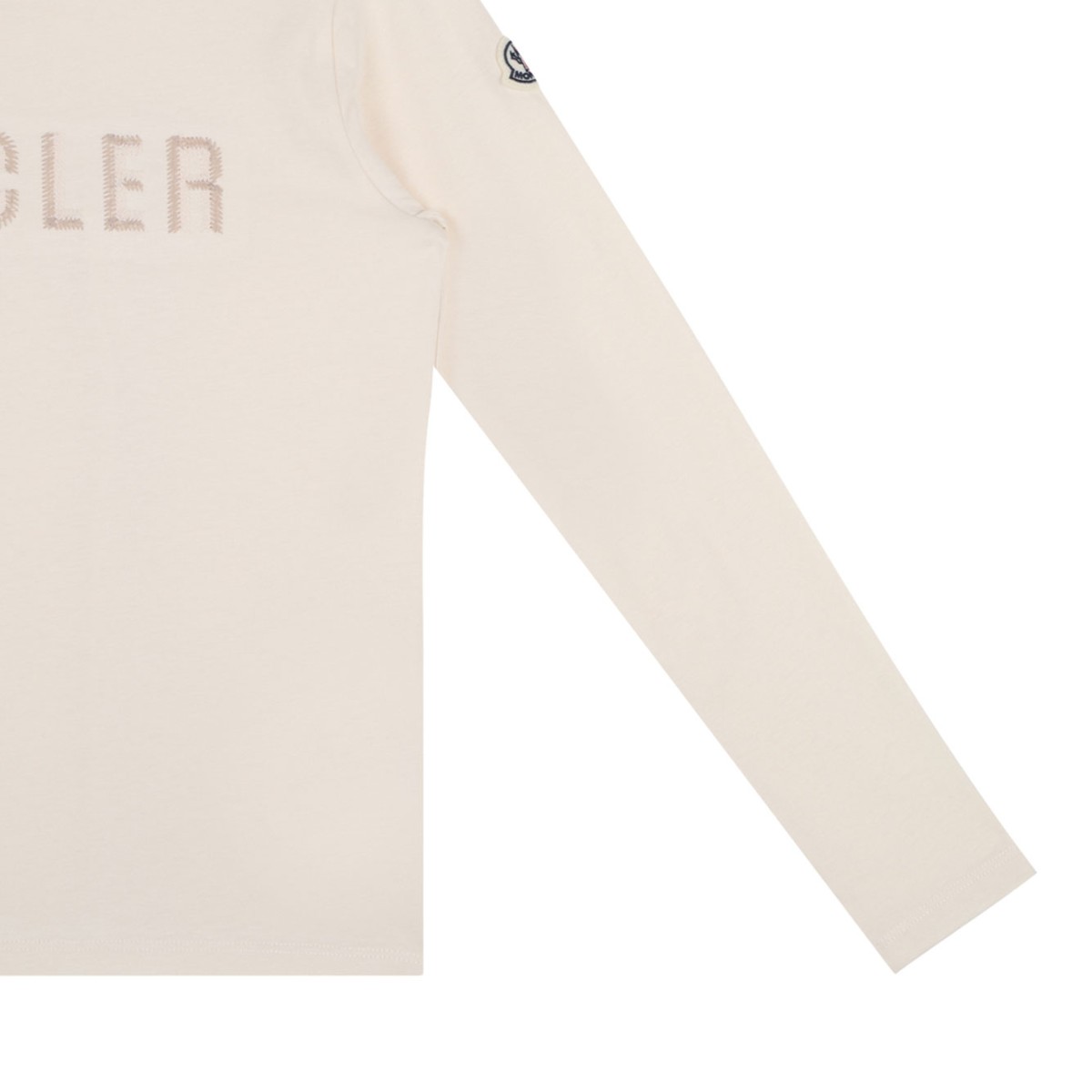 Beige Logo Embroidered T-Shirt