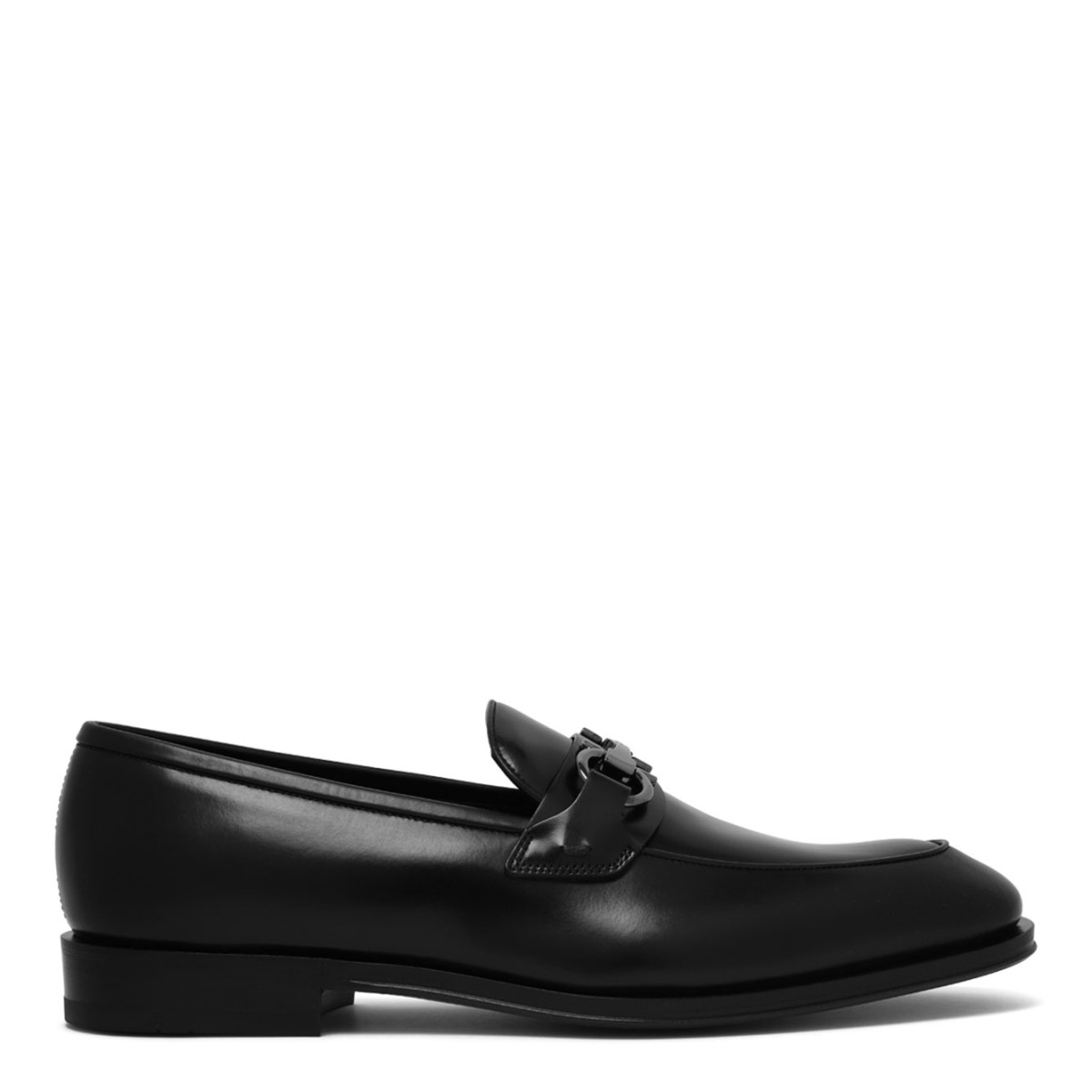 Black Loafer With Gancini Buckle