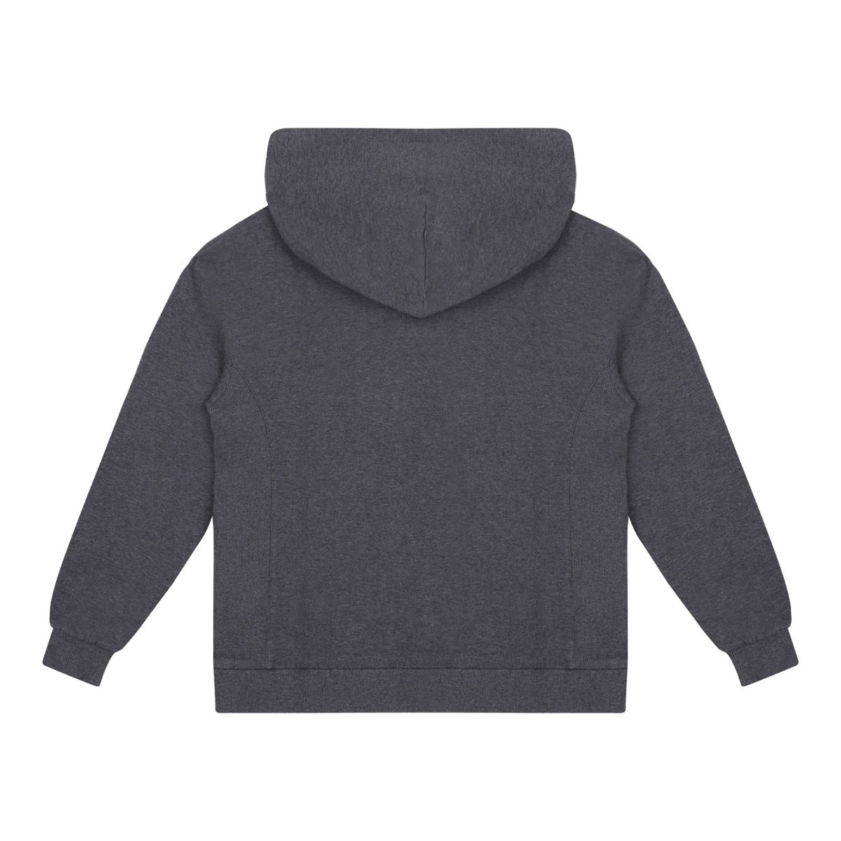 Melange Grey Embroidered-Logo Hoodie
