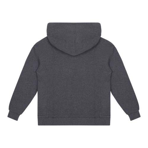 Melange Grey Embroidered-Logo Hoodie