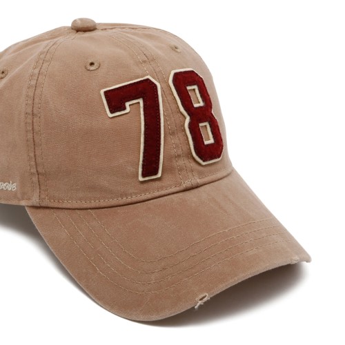 Beige Cotton Baseball Cap