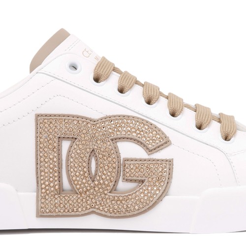 White Portofino Logo Embellished Sneakers