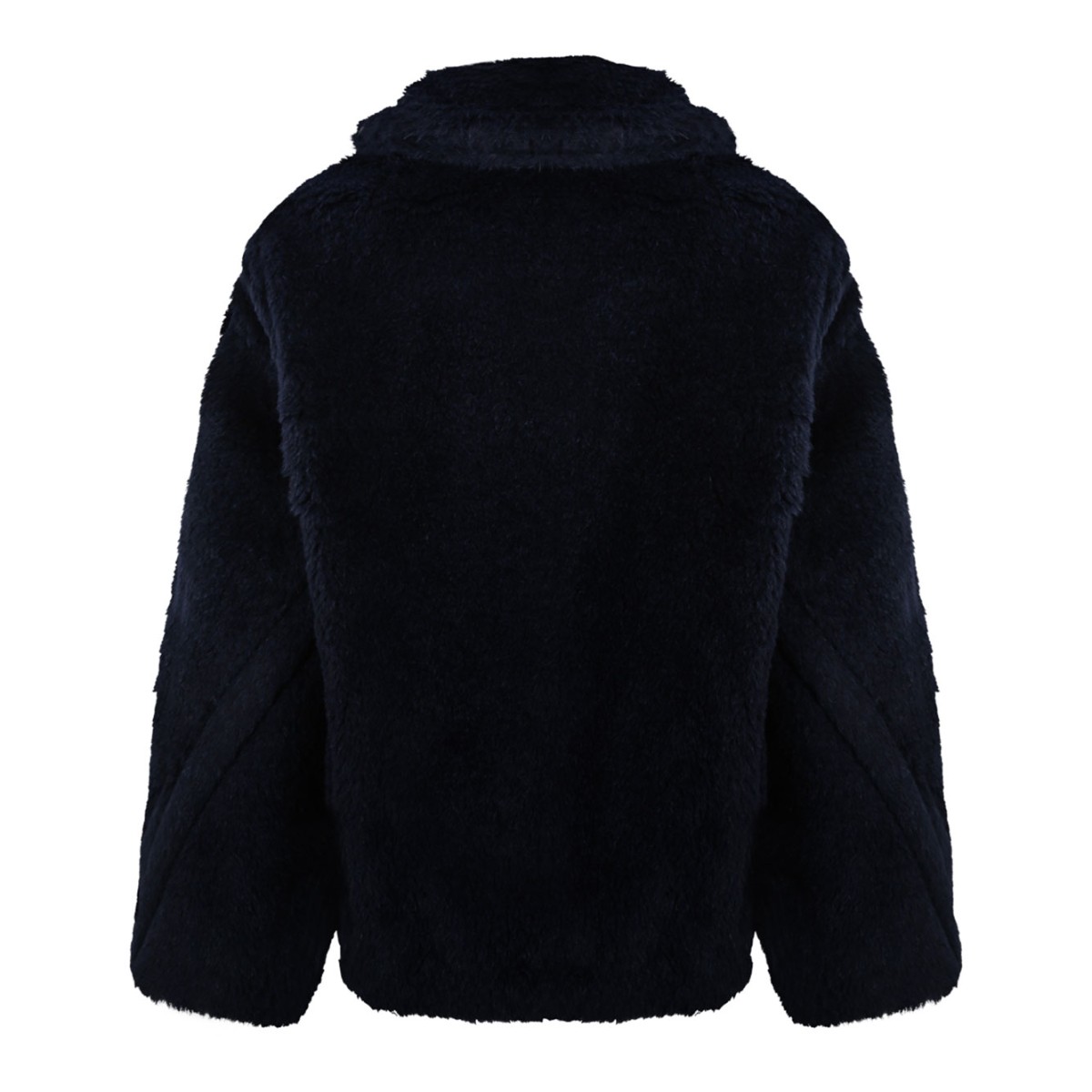 Navy Blue Alpaca Fur and Virgin Wool Jacket