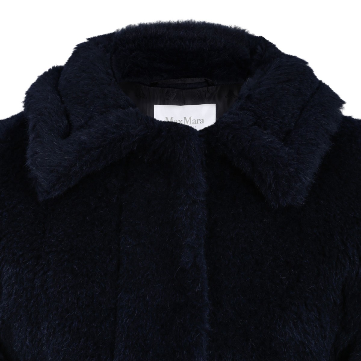 Navy Blue Alpaca Fur and Virgin Wool Jacket