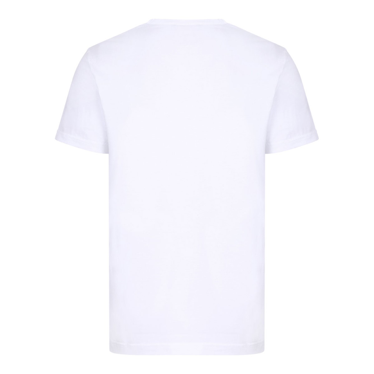 Optical White Cotton T-Shirt With Heraldic Patch