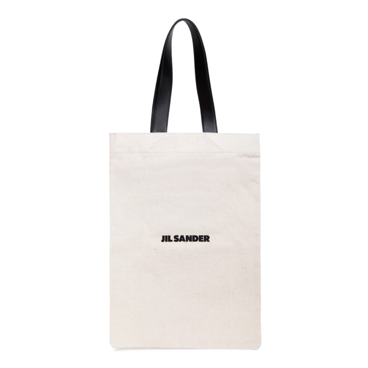 Jil Sander Beige and Black Logo-Print Tote Bag. 