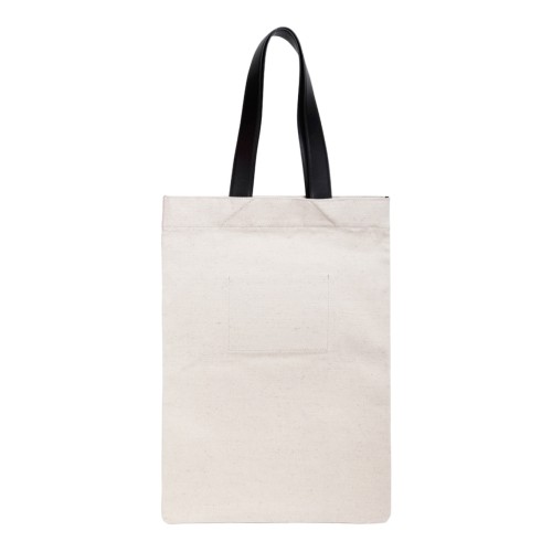 Jil Sander Beige and Black Logo-Print Tote Bag.  2