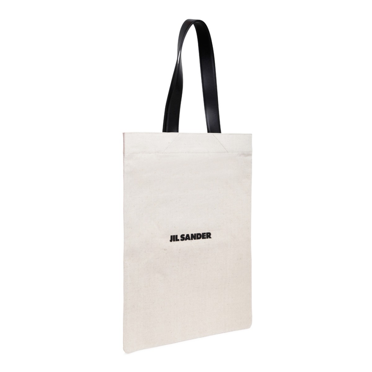Jil Sander Beige and Black Logo-Print Tote Bag. 