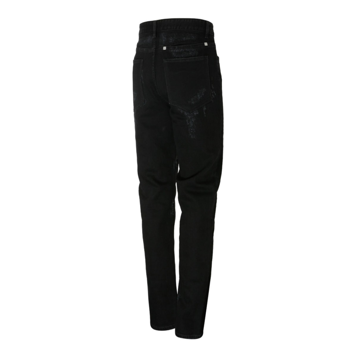 Givenchy Black Cotton Ripped Jeans.