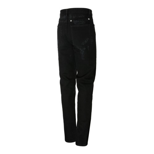 Givenchy Black Cotton Ripped Jeans.