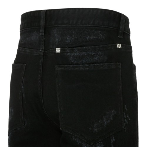 Givenchy Black Cotton Ripped Jeans.