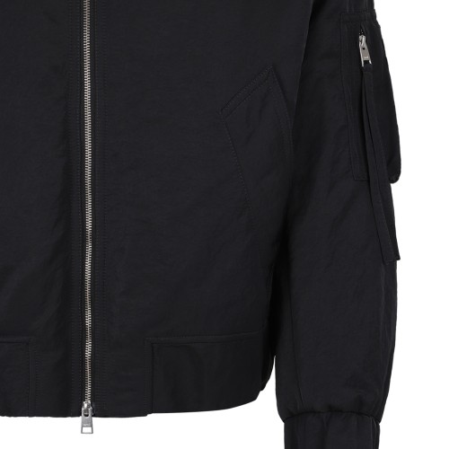 Bomber Jacket In Crumpled Nylon Serge