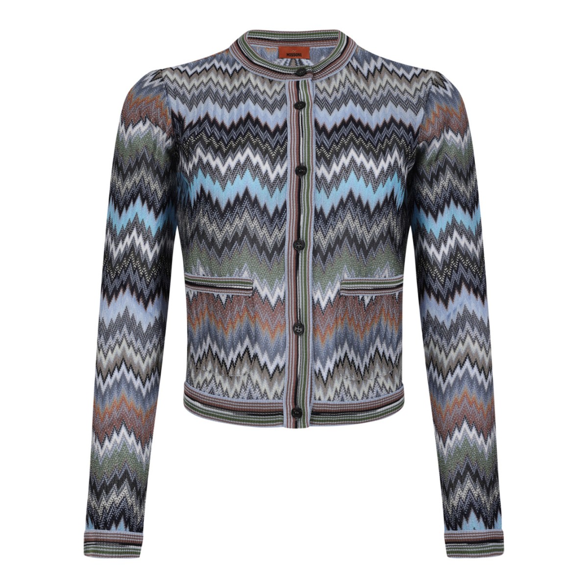 Green and Brown Snakeskin Chevron Cardigan