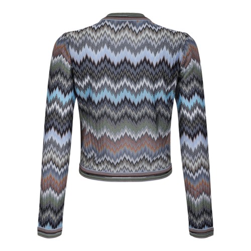 Green and Brown Snakeskin Chevron Cardigan 2