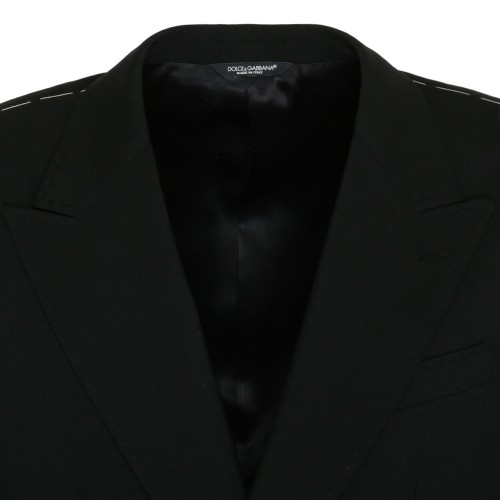 Black Virgin Wool Single Breasted Blazer
