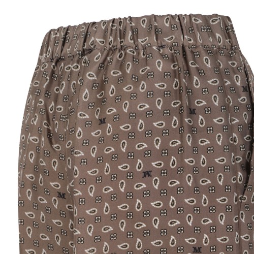 Mud Printed Silk Trousers