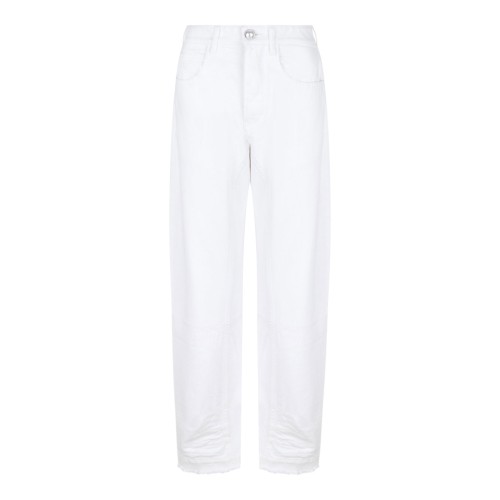 White Straight Leg Trousers