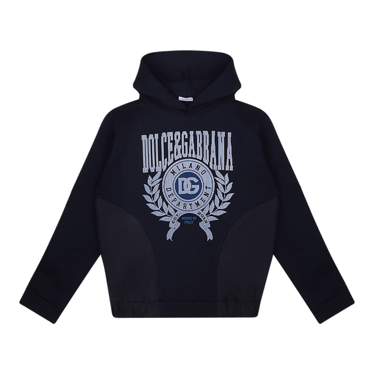 Navy Blue Logo Embroidered Hoodie