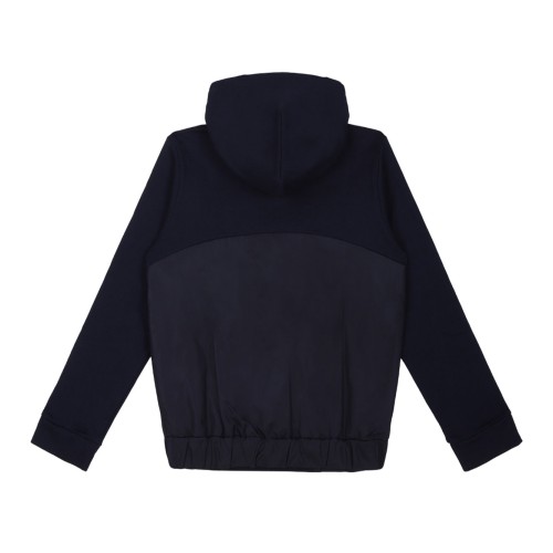 Navy Blue Logo Embroidered Hoodie 2