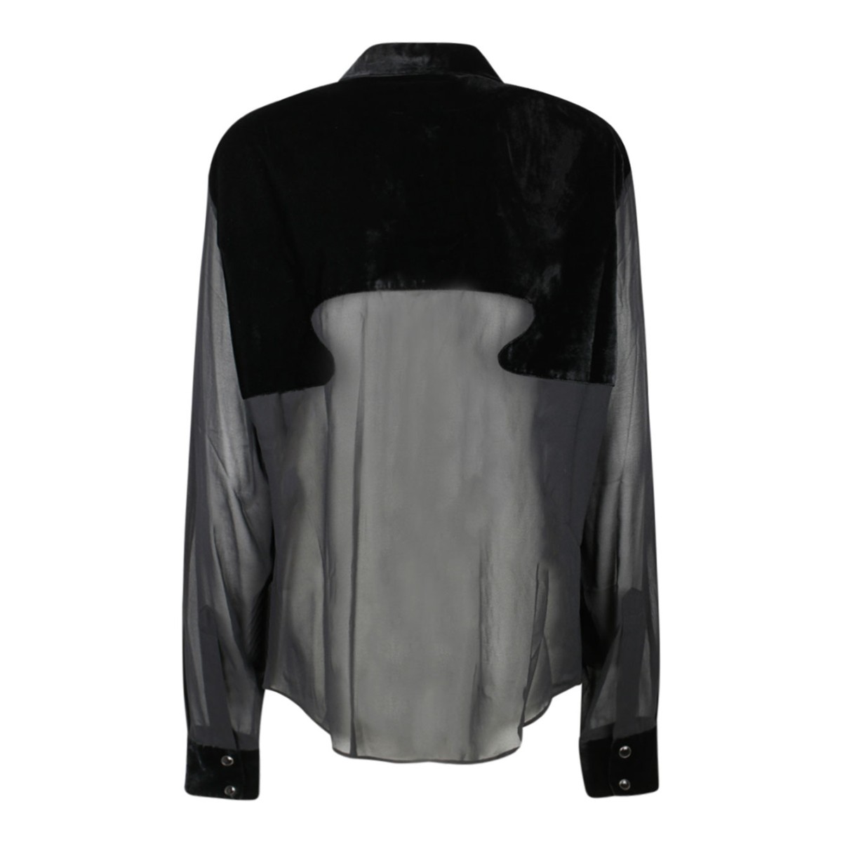 Tom Ford Black Silk Panelled Buttoned Shirt