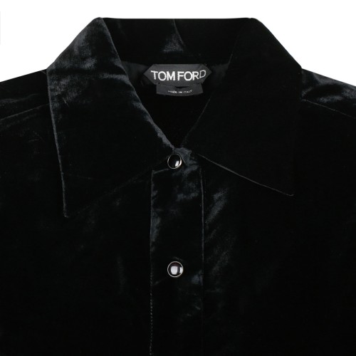 Tom Ford Black Silk Panelled Buttoned Shirt