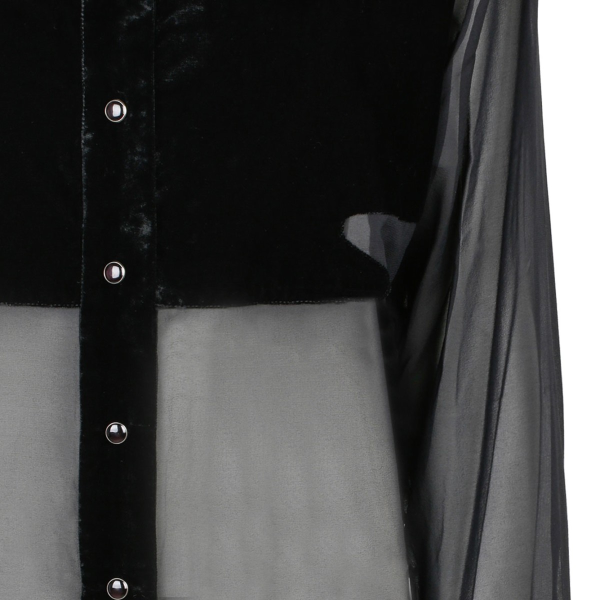 Tom Ford Black Silk Panelled Buttoned Shirt